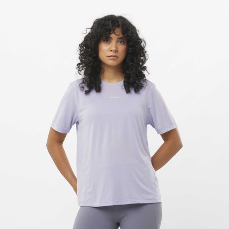 Salomon SHAKEout Core T-shirt de course à pied pour femme face - Cosmic Sky