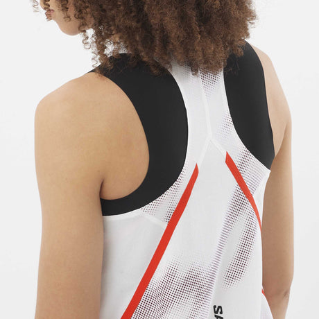Salomon S/LAB Speed camisole de course à pied pour femme details dos - White / Andorra
