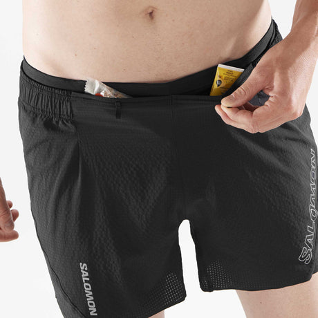 Salomon Sense Aero short de course à pied 5 po pour homme pochette taille - Deep Black
