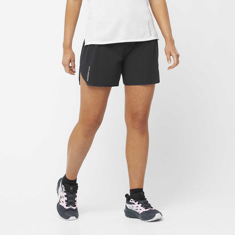Salomon Sense Aero short de course à pied 5 po pour femme - Deep Black / Periscope