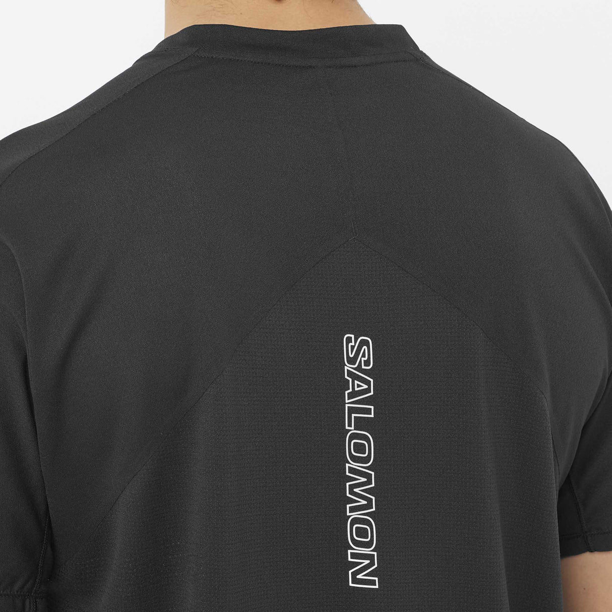 Salomon Sense Aero GFX T-shirt à manches courtes pour homme dos détails  - Noir / Noir
