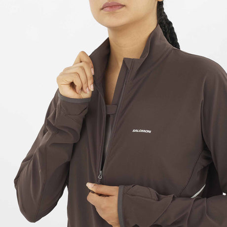 Salomon Sense Aero Hybrid Half-Zip Midlayer for Women - Coffee Bean