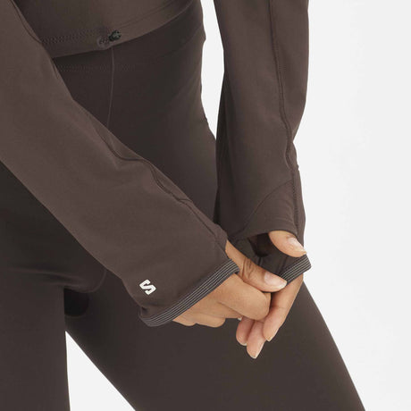 Salomon Sense Aero Hybrid Half-Zip Midlayer for Women - Coffee Bean