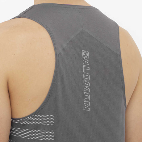 Salomon Sense Aero débardeur de course et entrainement pour homme détail - Castelrock