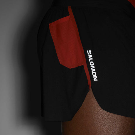 Salomon S/LAB Speed 3 po short de course à pied pour homme logo réfléchissant- Deep Black