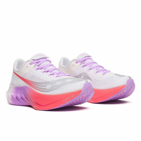 Saucony Endorphin Pro 4 Women's Running Shoes - White / Crocus