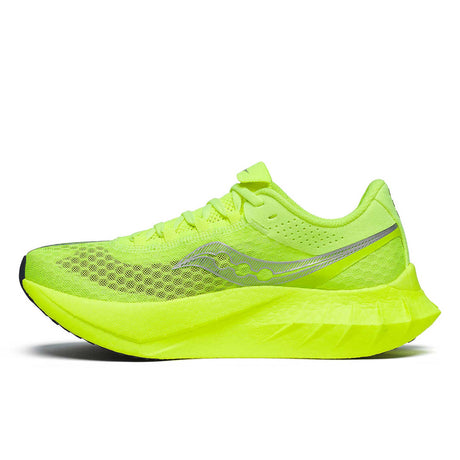 Saucony Endorphin Pro 4 souliers de course femme lateral - citron / silver