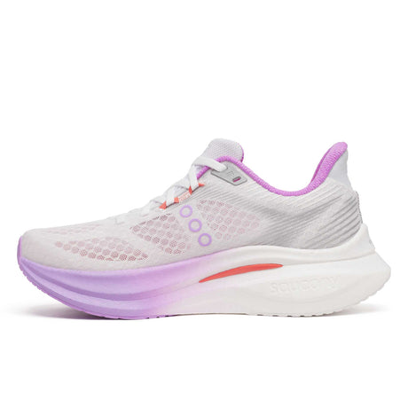 Saucony Endorphin Speed 5 souliers de course femme lateral - White / Crocus