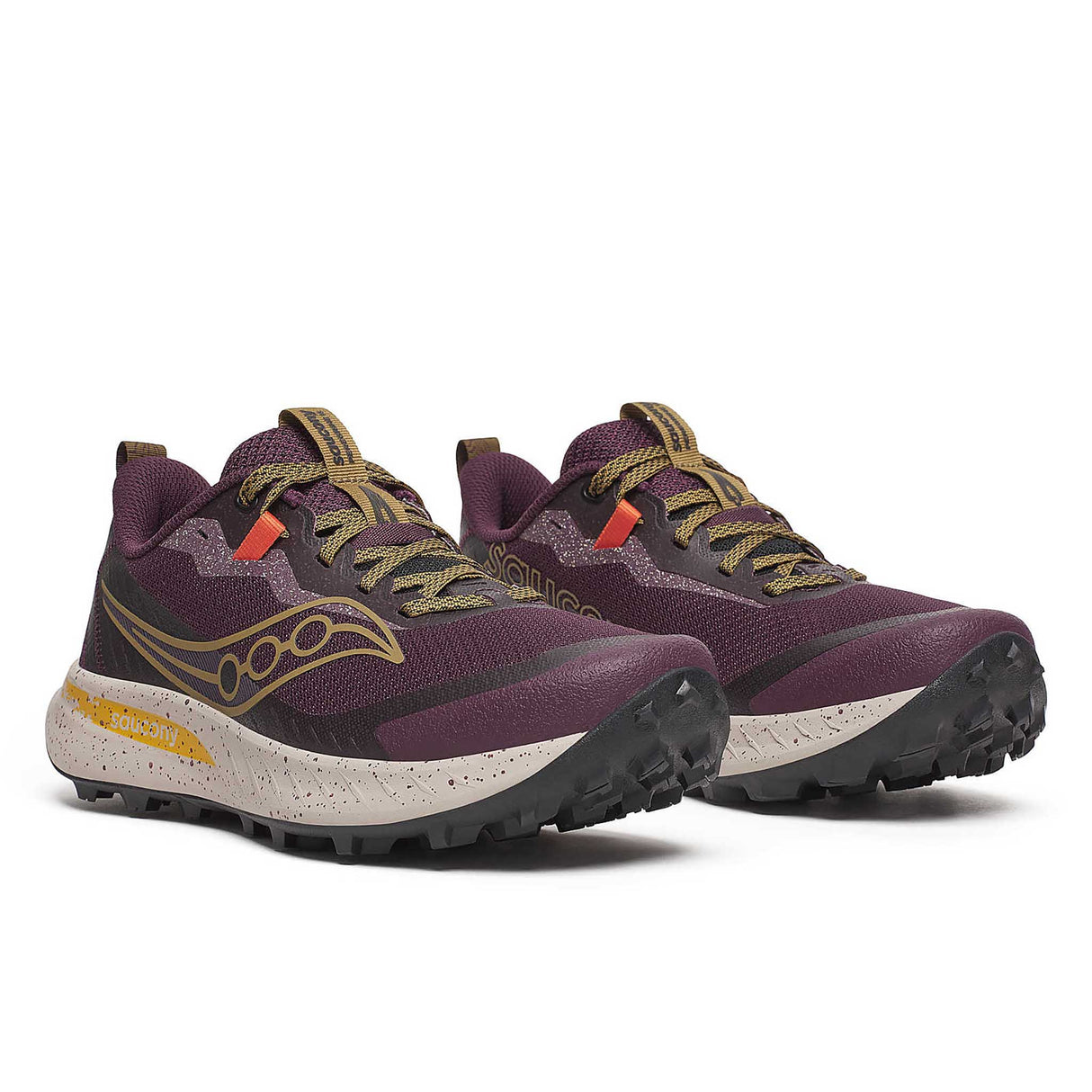 Saucony Peregrine 15 Women's Trail Running Shoes pair - Wine / Kodiak