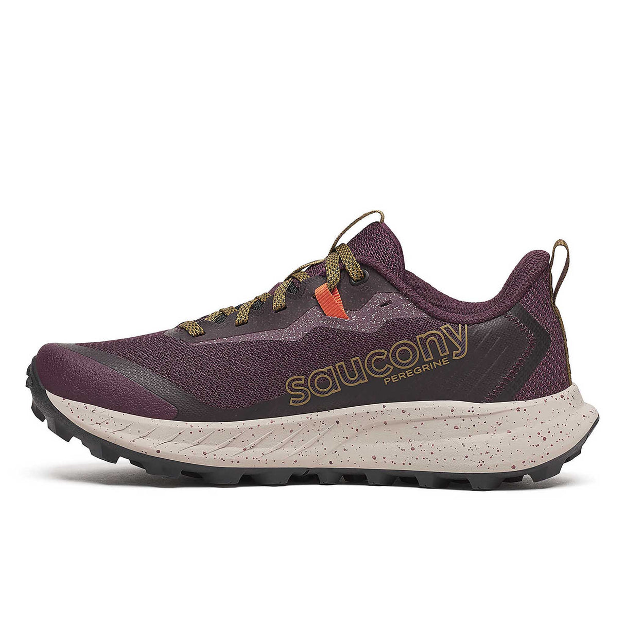 Saucony Peregrine 15 Women's Trail Running Shoes side - Wine / Kodiak