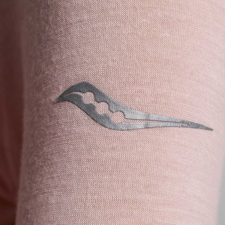 Saucony Peregrine Merino haut femme details logo - smoke heather