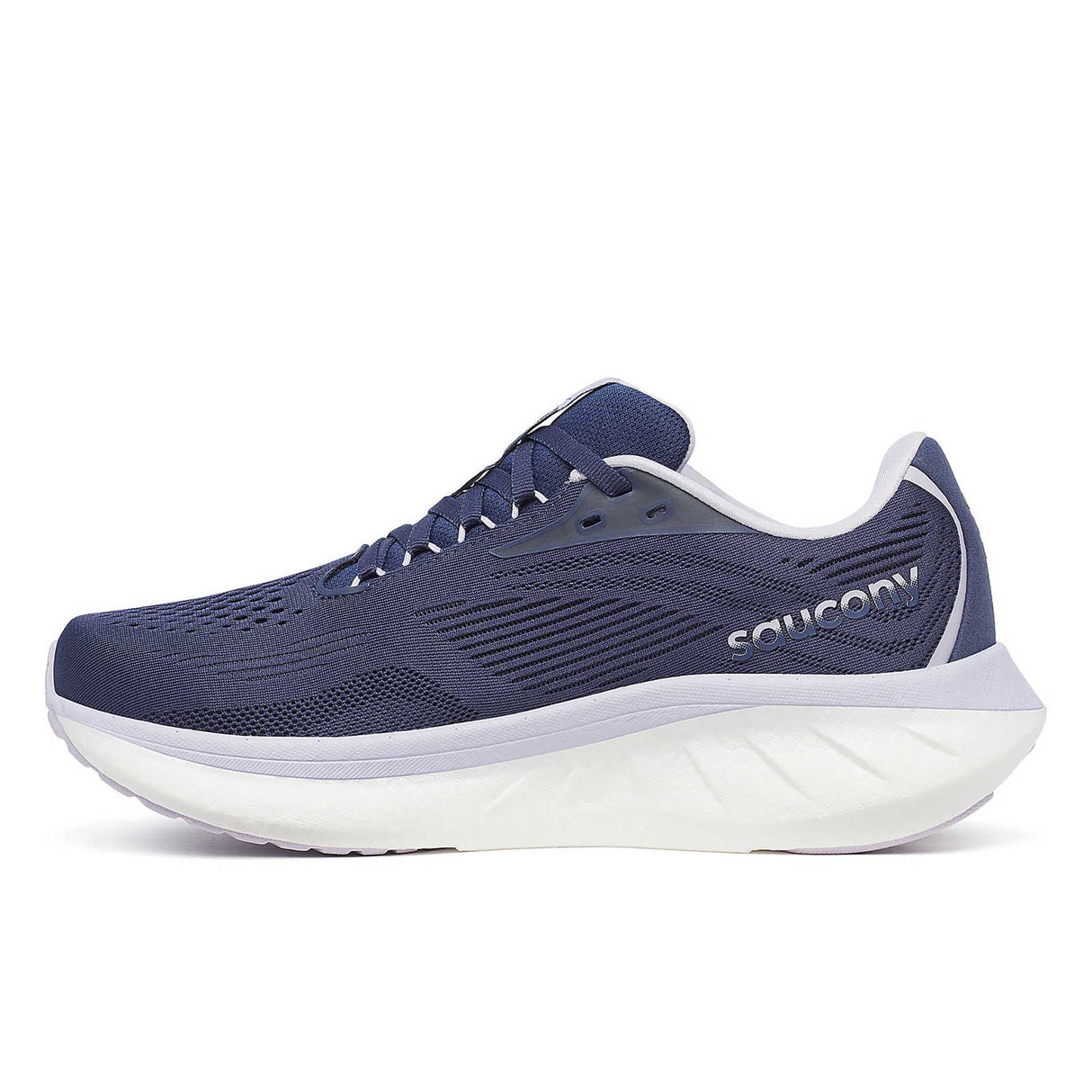 Chaussures de course femme Saucony Ride 18 lateral - Navy / Aster