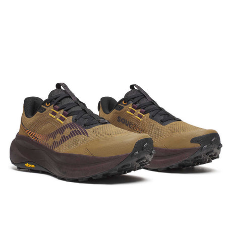 Saucony Xodus Ultra 4 souliers de course à pied trail homme paire - Kodiak / Wine