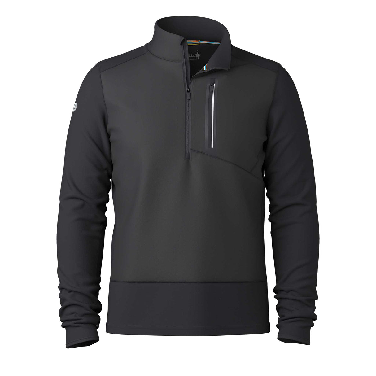 Smartwool Haut coupe-vent Active Fleece à demi-zip pour homme - Noir