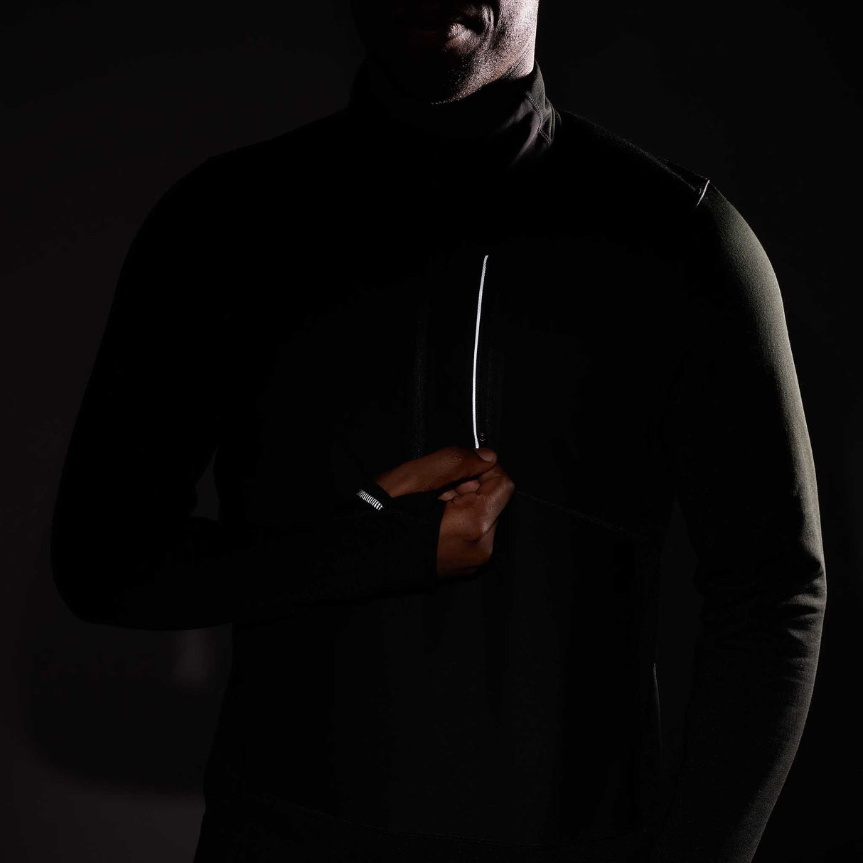 Smartwool Haut coupe-vent Active Fleece à demi-zip pour homme - Noir