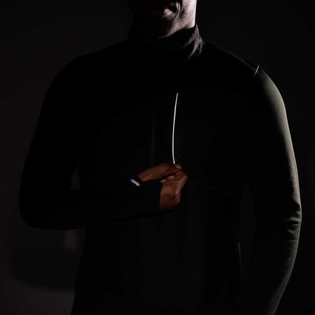 Smartwool Haut coupe-vent Active Fleece à demi-zip pour homme - Noir