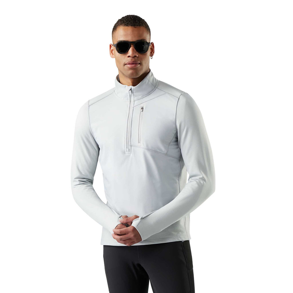 Smartwool Haut coupe-vent Active Fleece à demi-zip pour homme - Gris Tempête