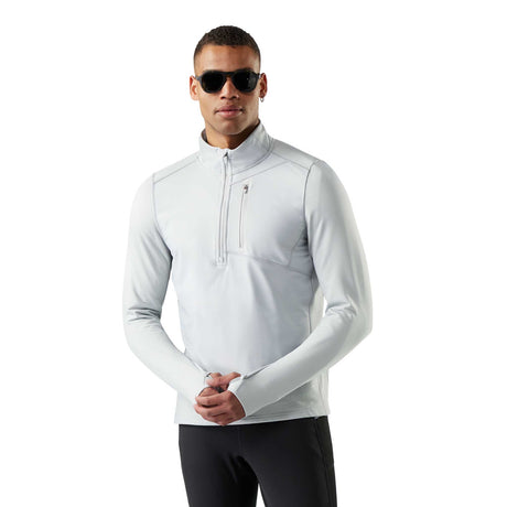Smartwool Haut coupe-vent Active Fleece à demi-zip pour homme - Gris Tempête