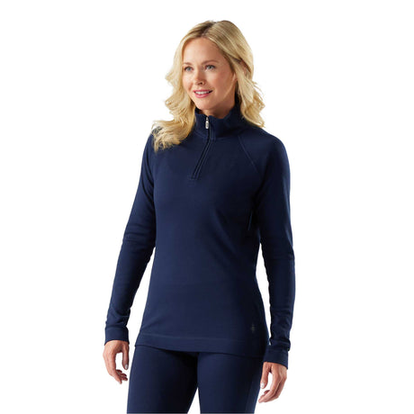 Smartwool Haut de base à demi-zip Classic Thermal Merino pour femme - Marine foncé