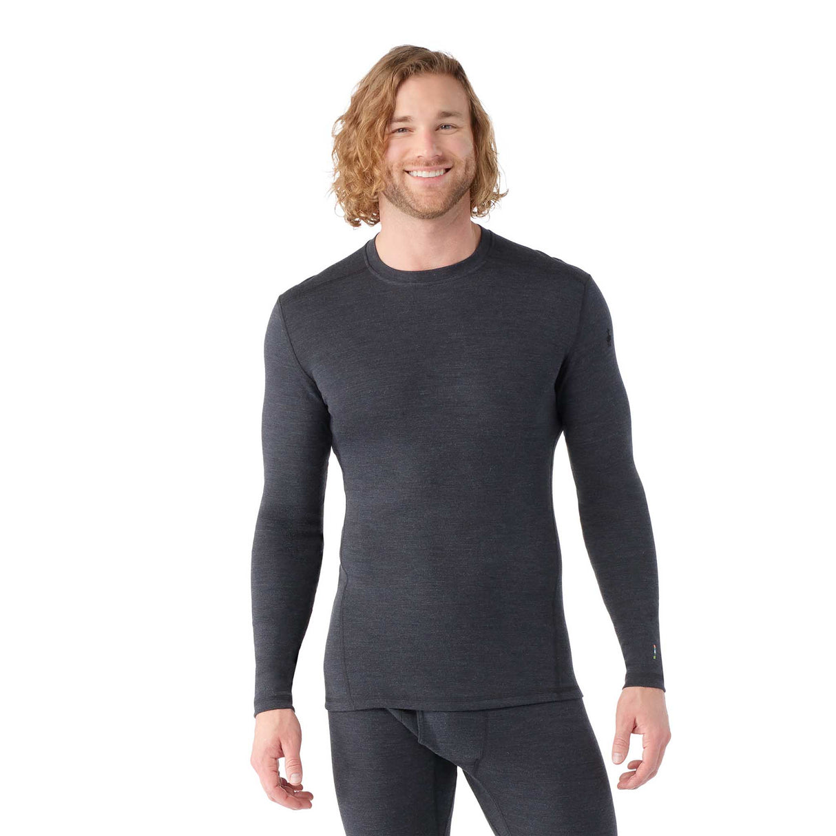Chandail de base Smartwool Classic Thermal Merino pour homme - Chiné anthracite