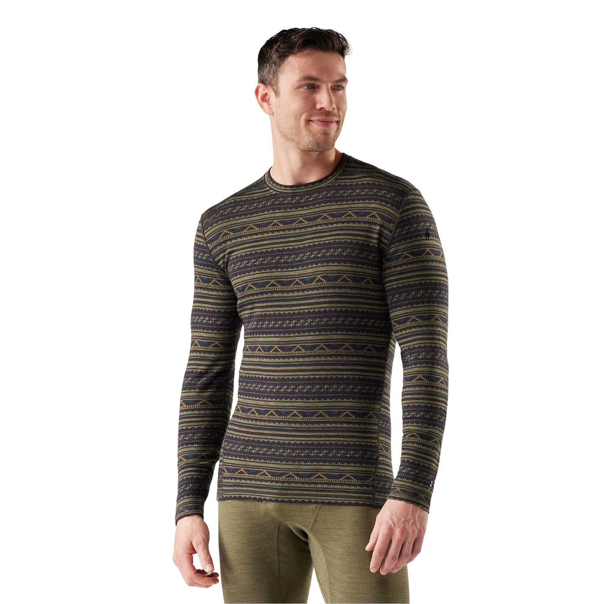 Chandail de base Smartwool Classic Thermal Merino pour homme - Mousse D'Hiver Sommet de l'Âme