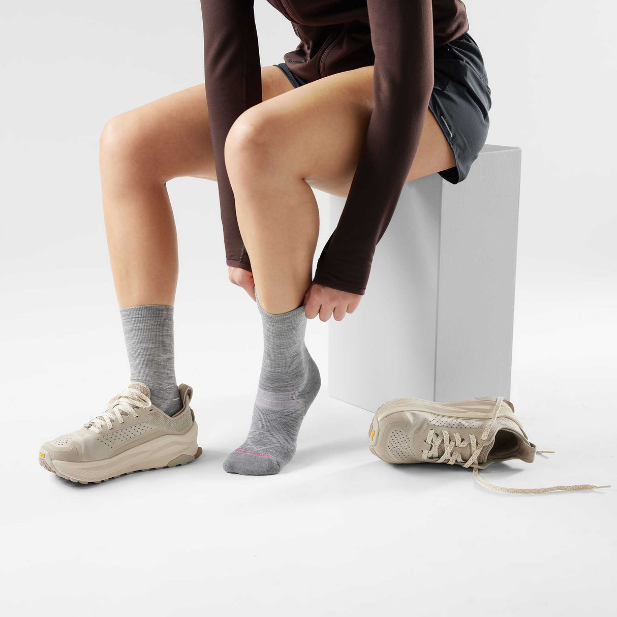 Smartwool chaussettes de course Cold Weather femme Live - Gris pâle / Blanc