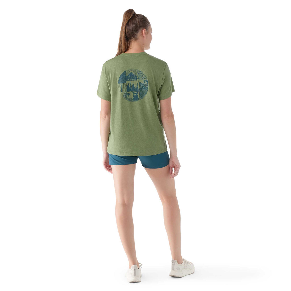T-shirt imprimé Forest Finds Smartwool homme dos femme - Vert fougère
