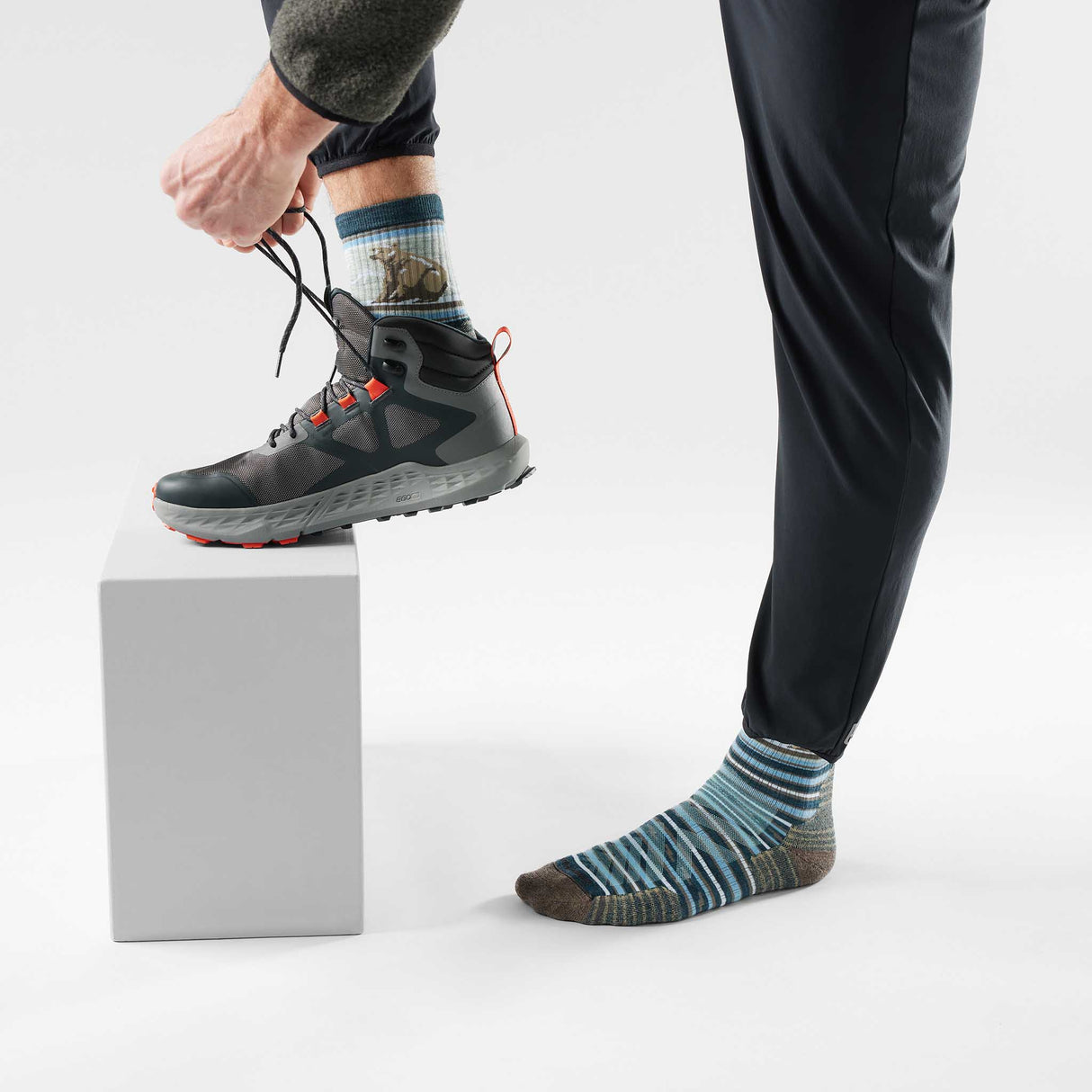 Smartwool mi-chaussette de randonnée rayée Bear pour homme live - Bleu crépuscule