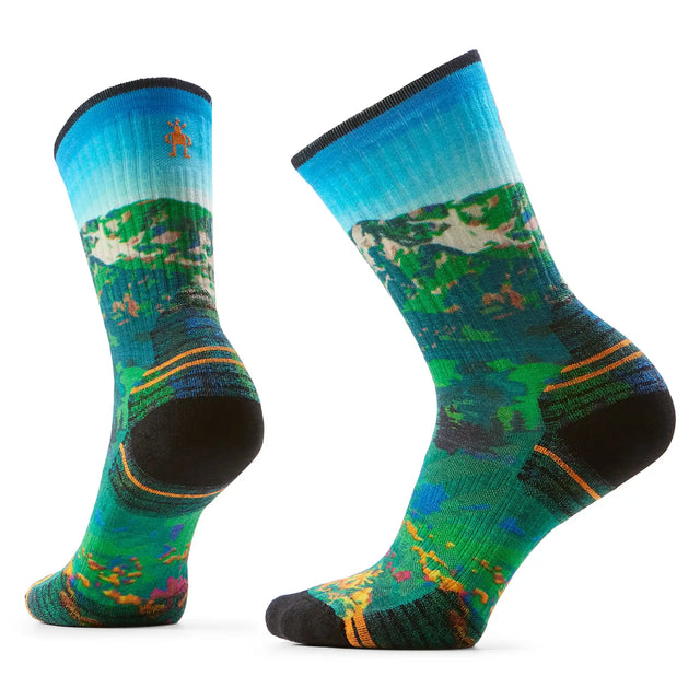 Smartwool chaussette de randonnée imprimée Mountain Lake pour femme - Bleu capri
