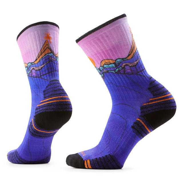 Smartwool chaussette de randonnée imprimée Mountain Sunrise pour femme - Marine foncé