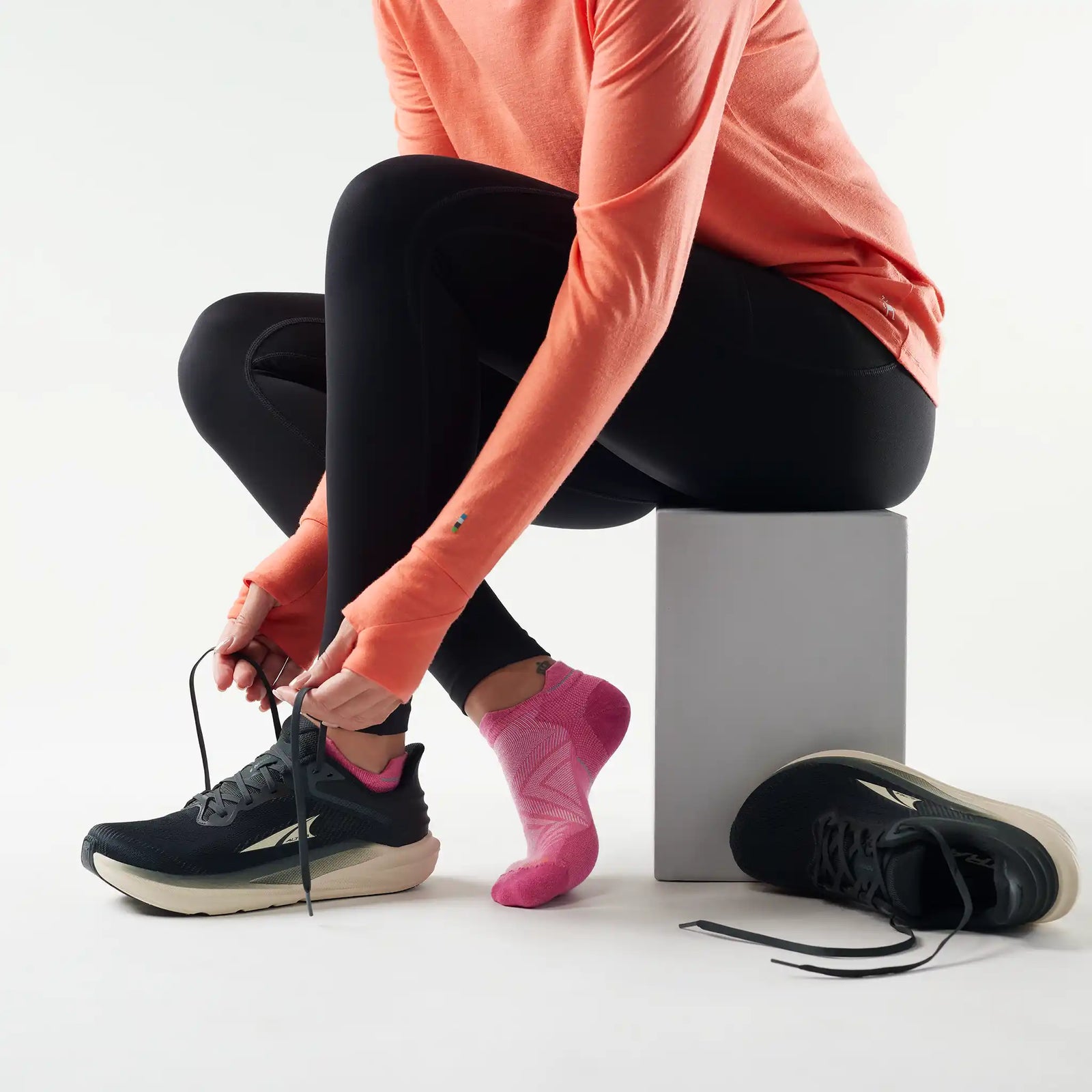 Smartwool socquette basse de course pour femme - Rose jardin