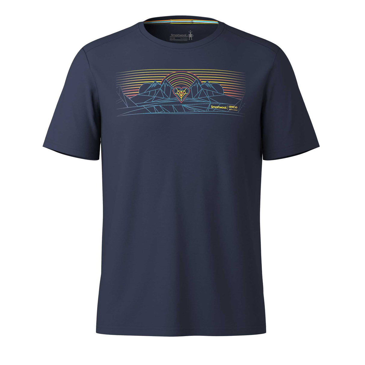 Smartwool t-shirt imprimé Mountain Sunrise Active homme - Marine foncé