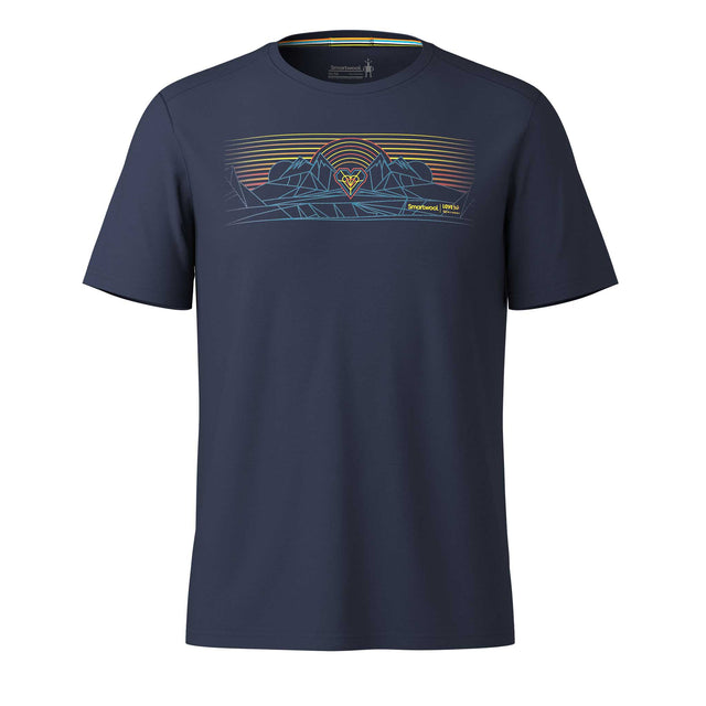 Smartwool t-shirt imprimé Mountain Sunrise Active homme - Marine foncé