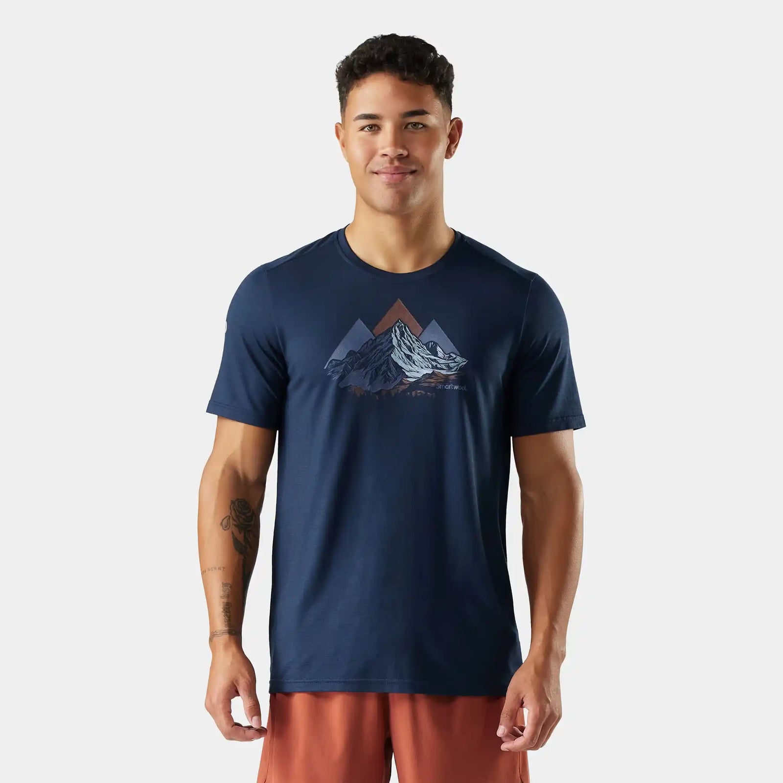 Smartwool t-shirt imprimé Peak Bagger Active pour homme - Marine