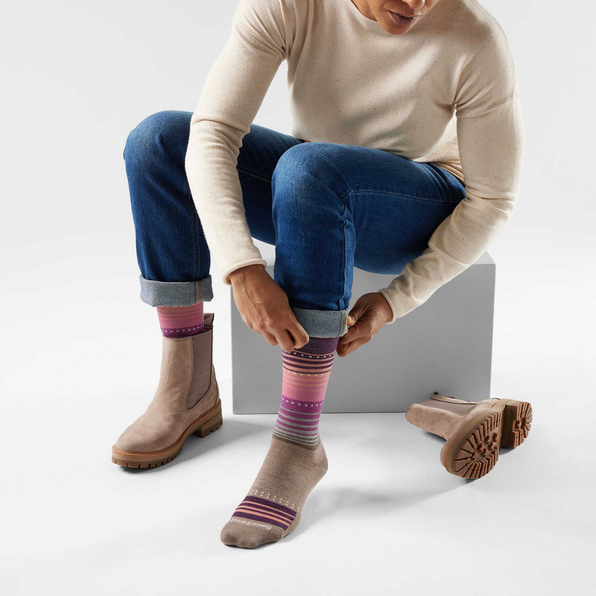 Smartwool chaussette rayée de tous les jours Stitch femme live - Ultraviolet