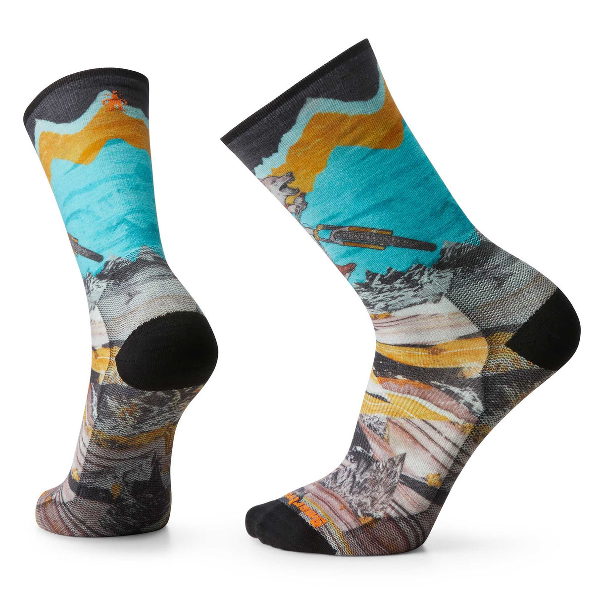 Smartwool chaussettes de vélo Wolf coussin zéro homme paire - turquoise / noir