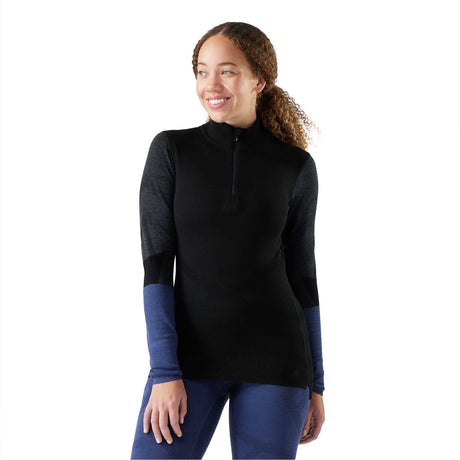 Smartwool couche de base Intraknit Merino Thermal 1/2 zip femme - Noir / Anthracite