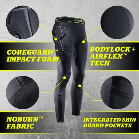 Storelli BodyShield No Burn GK Protection Leggings for Goalkeepers - Black