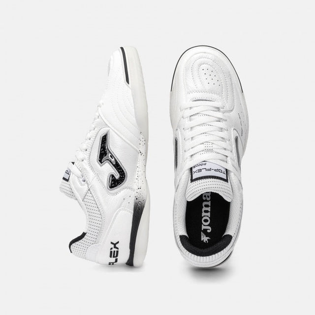 Joma Top Flex 26 indoor soccer shoe in white and black - outsole