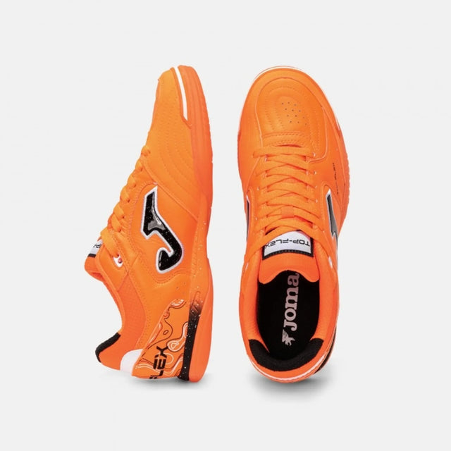 Chaussure de soccer intérieur Joma Top Flex 26 orange et noir - vue de dessus