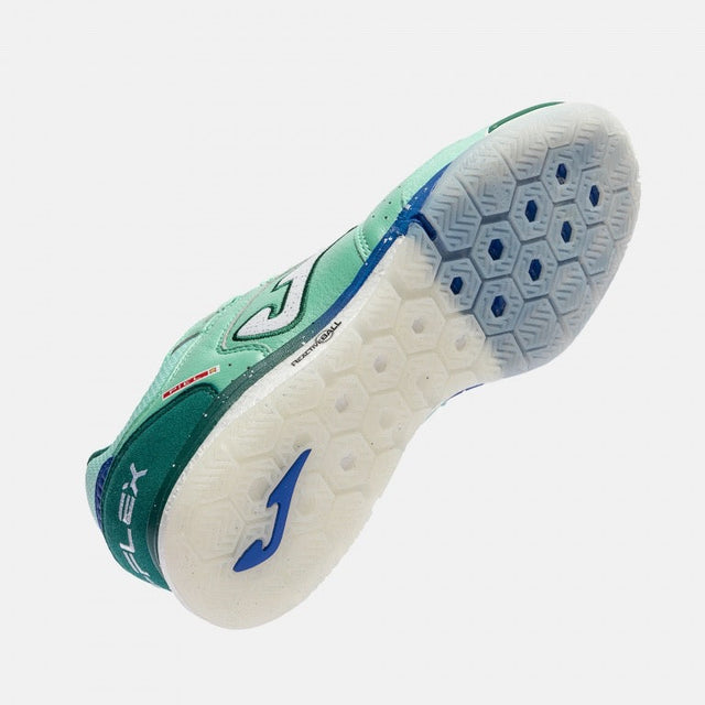 Joma Top Flex Rebound chaussure de futsal intérieur turquoise pour homme / Joma Top Flex Rebound indoor futsal shoe turquoise for men