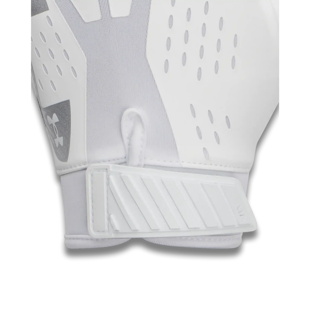 UA Blur gants de football américain pour homme - White / White / Metallic Silver