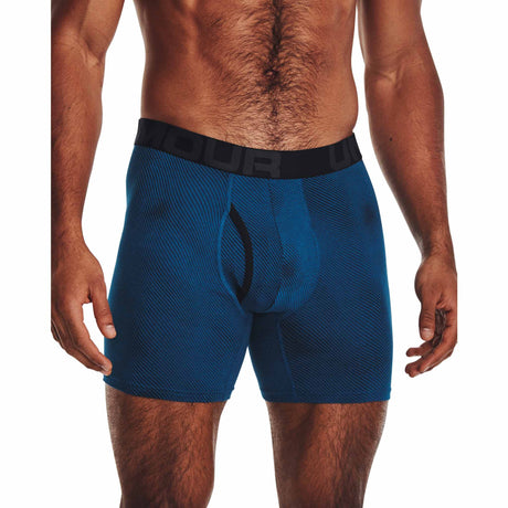 Under Armour Charged Cotton Boxer pour homme - paquet de 3 - Varsity Blue / Mod Grey