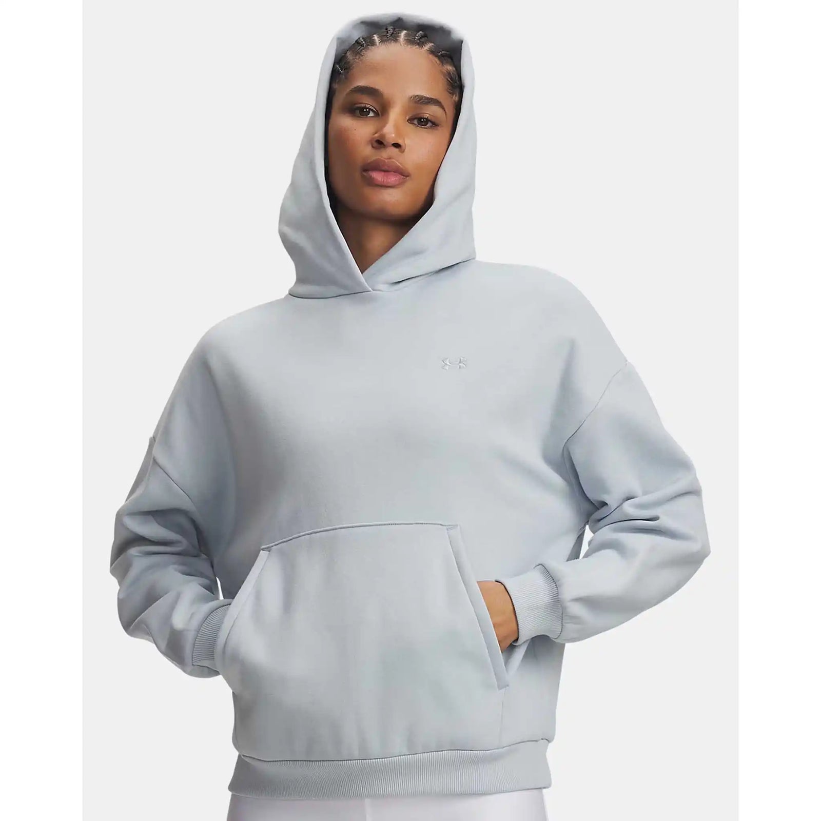 UA Icon Fleece sweatshirt à capuchon en molleton pour femme - Blue Fog