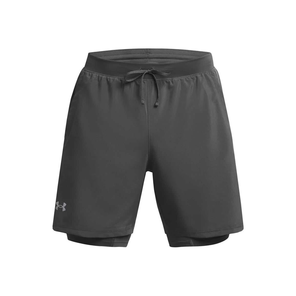 Under Armour Launch 7 pouces shorts de course à pied pour homme 2-en-1 face - Castlerock / Réfléchissant