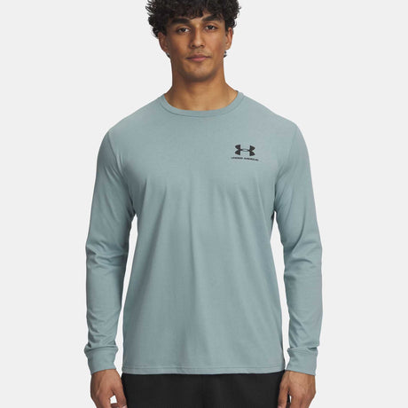 UA haut à manches longues avec logo imprimé à gauche pour homme -Serpentine / Black