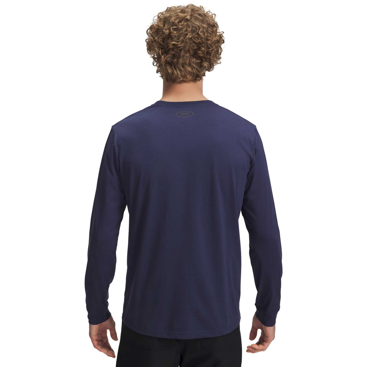 UA haut à manches longues avec logo imprimé à gauche pour homme dos - Washed Navy / Black