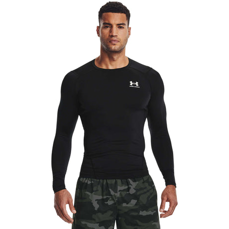 UA HeatGear Armour - Haut à manches longues homme - noir / blanc