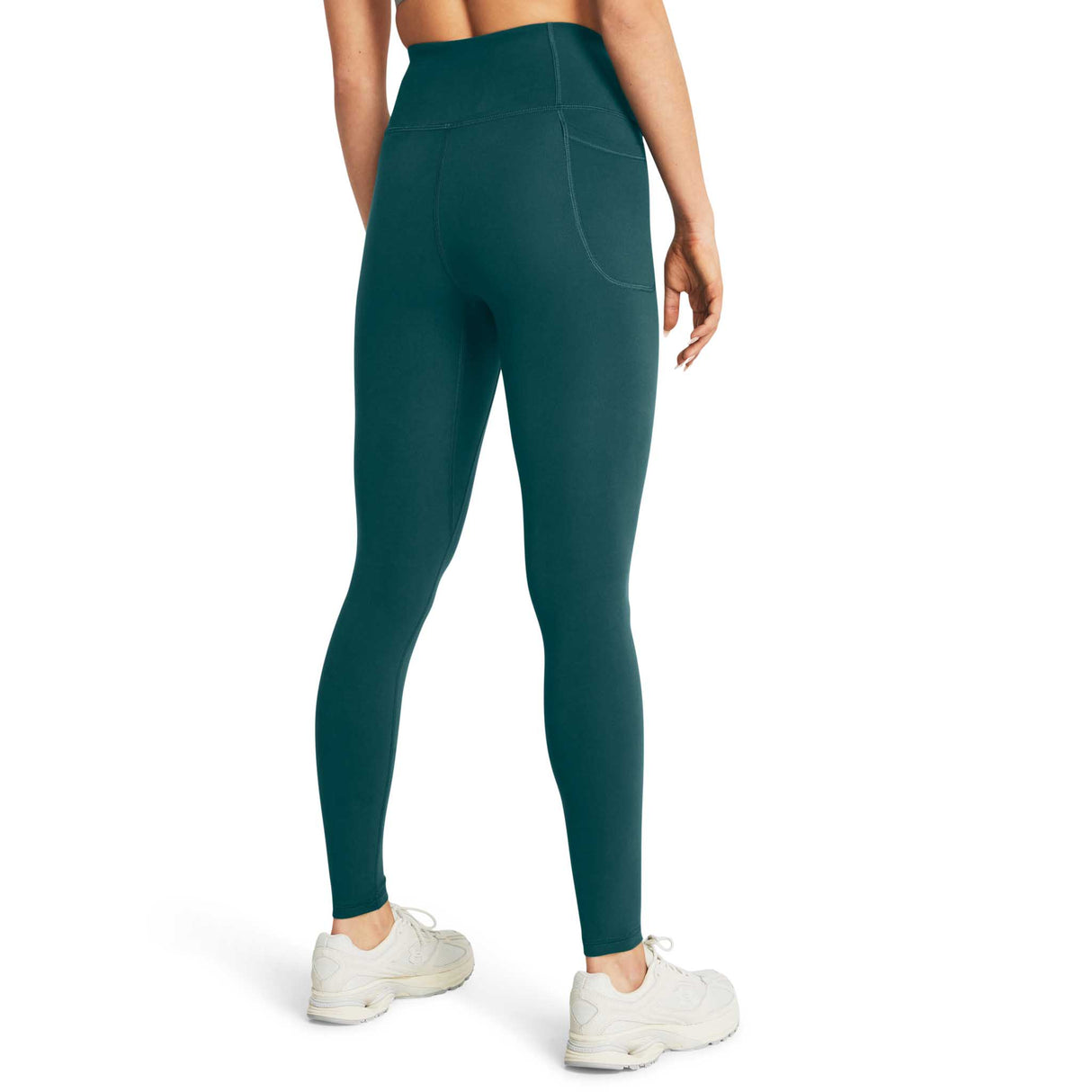 UA Motion legging d'entrainement femme dos live - Hydro Teal / White