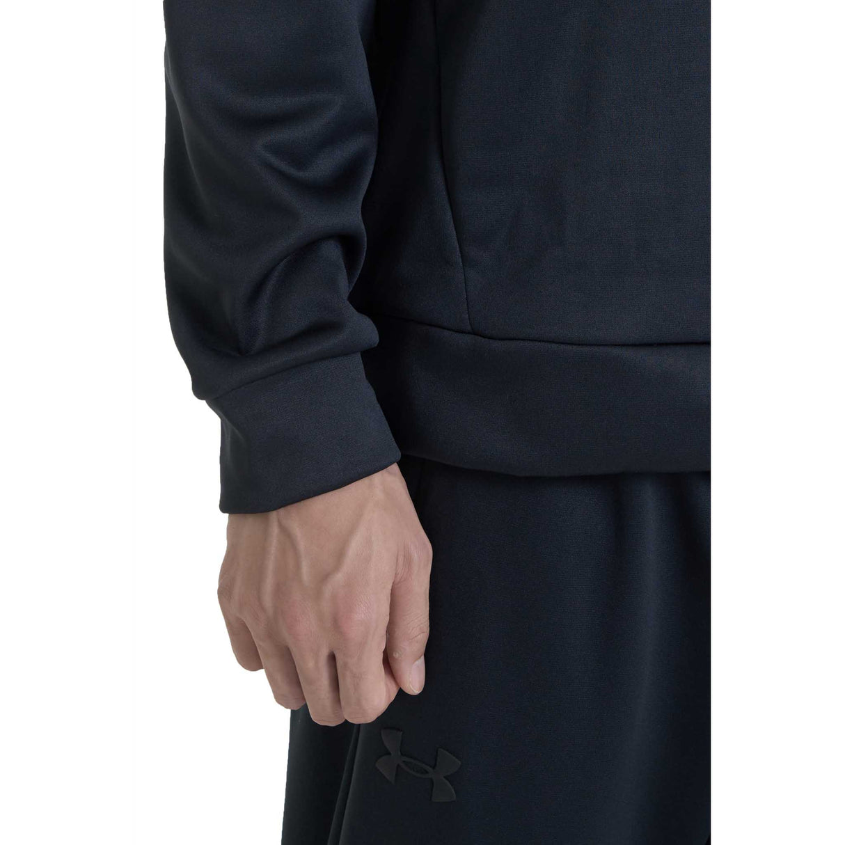 UA Armour Fleece 1/4 Zip haut pour homme poignet - Noir / Noir